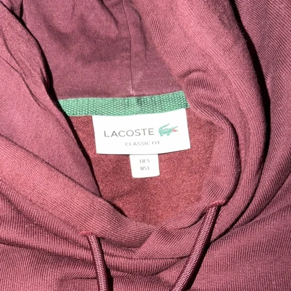 Lacoste Men's Burgundy Hoodie Sweatshirt and Pants Set - Picture 4 of 4